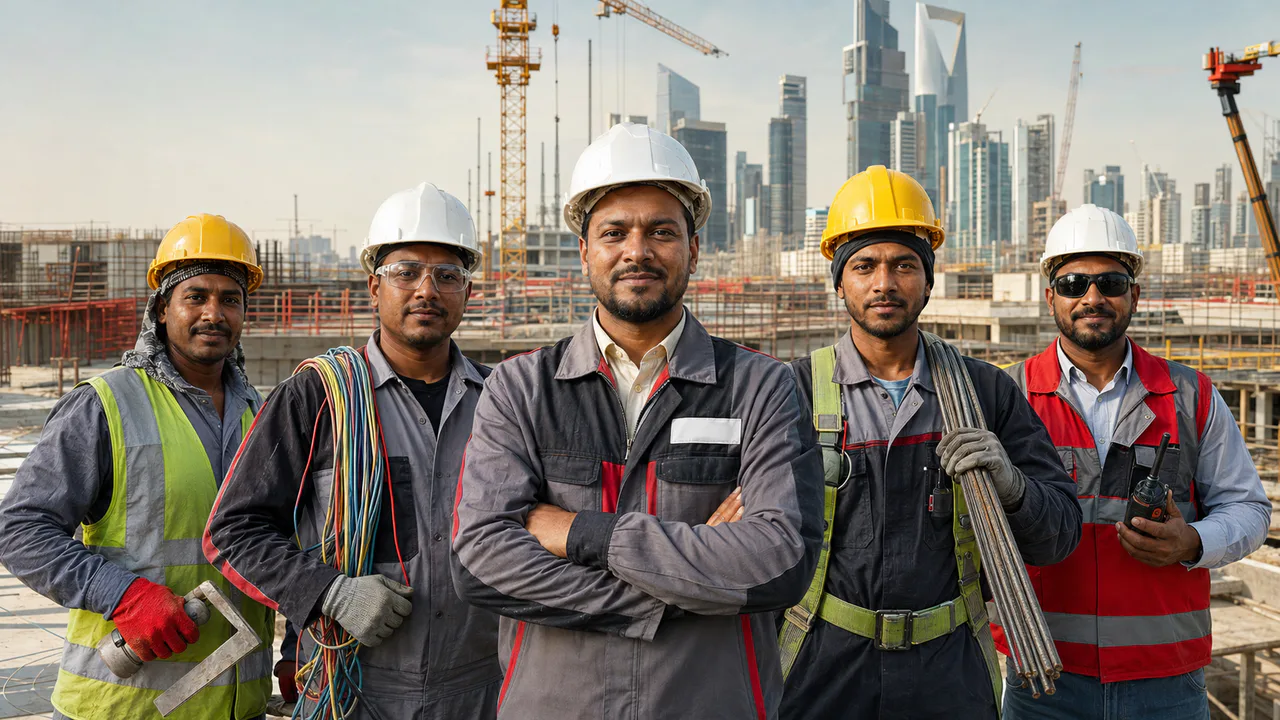 Illustrative Bangladeshi construction team for Saudi contractor workforce planning