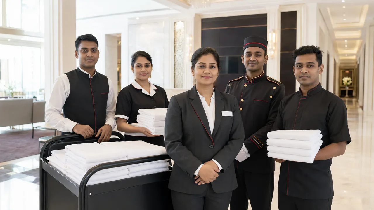 Illustrative Bangladeshi hospitality and housekeeping team prepared for Saudi employer review