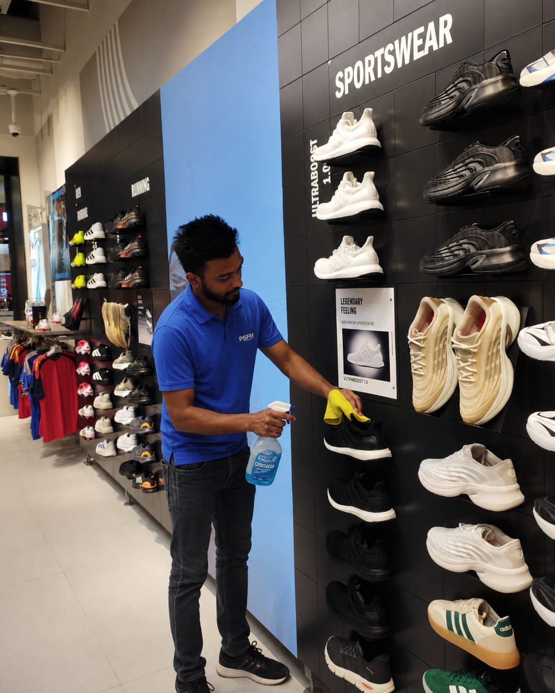 PSFM sportswear retail cleaning worker