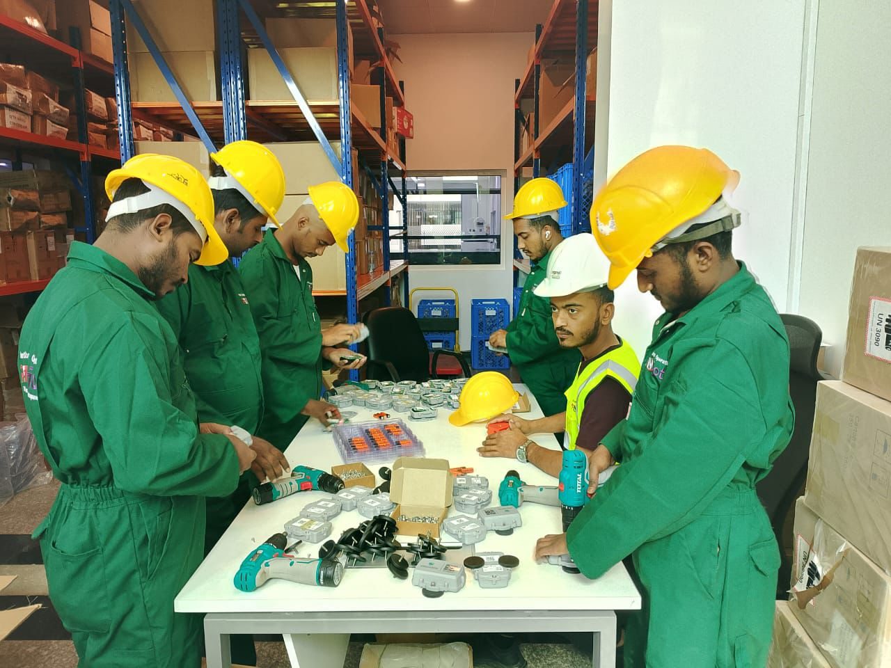 PSFM technical team preparing tools and materials